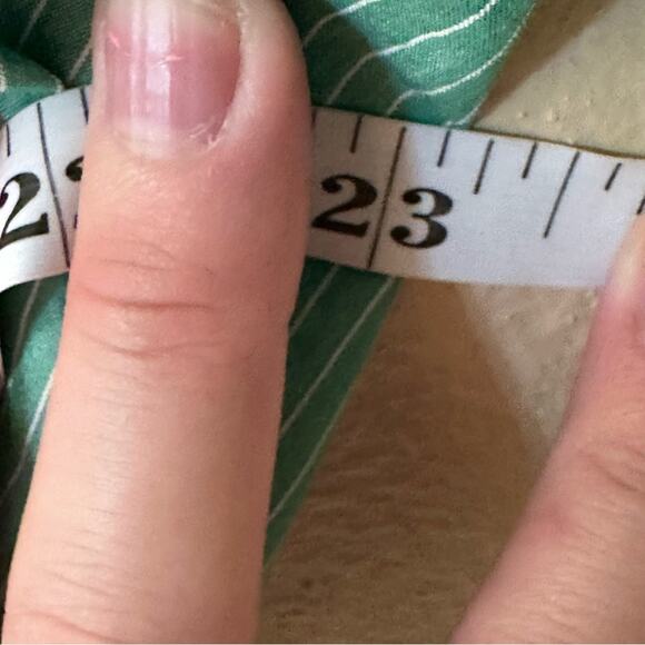 Nomia Green Striped Cotton Oversized Boyfriend Top 10 - Picture 8 of 15